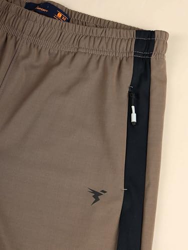 Image of TECHNOSPORT Men's Slim Fit Mid Rise Solid Trackpant with Techno Dry for Gym, Workout & Sports