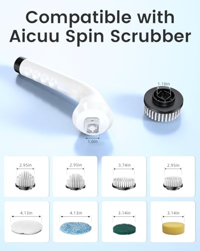 Image of 8-in-1 Replaceable Brush Heads Set, Versatile Cleaning Kit for Electric Spin Scrubber, Cleaning Portable Scrubber Heads for Bathroom, Tub, Tile, Floor, etc