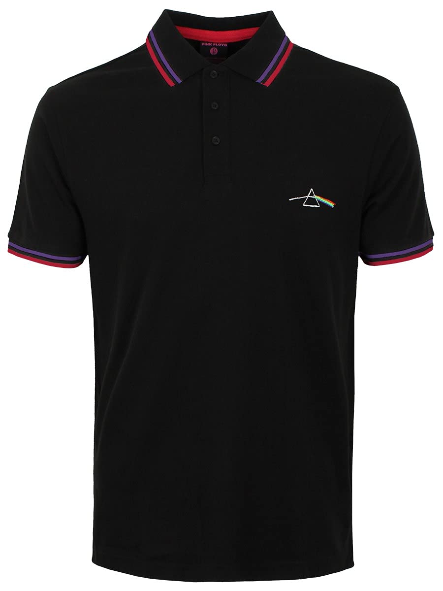Pink Floyd Men's Dark Side of The Moon Prism (Import) Polo Shirt Black