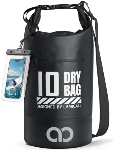 Lamicall Dry Bag, wasserdichte Tasche Beutel, Wasserfester Rucksack Drybag | [Robust & Kratzfest] 5L/10L/20L/30L/40L Waterproof Bag für Wassersport/Strand/Bootsport, Freie 100% was