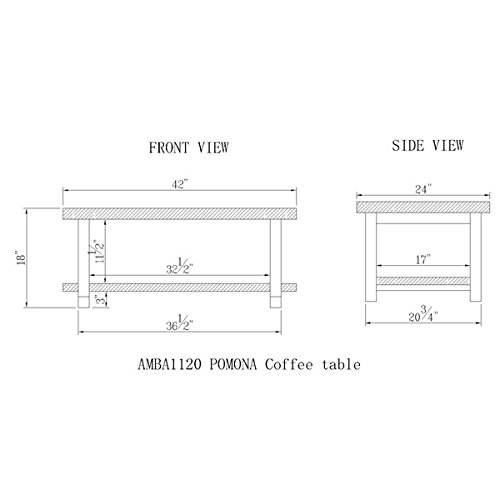 Alaterre Pomona Reclaimed Wood And Metal 42-Inch Coffee Table #TOP4