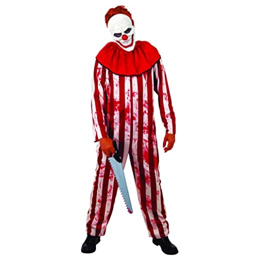 Rubies Disfraz Payaso Tarado para hombres, adulto, Jumpsuit con máscara, Oficial, Halloween, Carnaval y cumpleaños