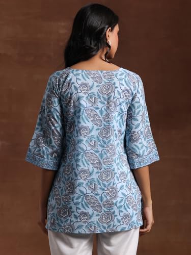 Image of Libas Printed Cotton Straight Kurti for Women