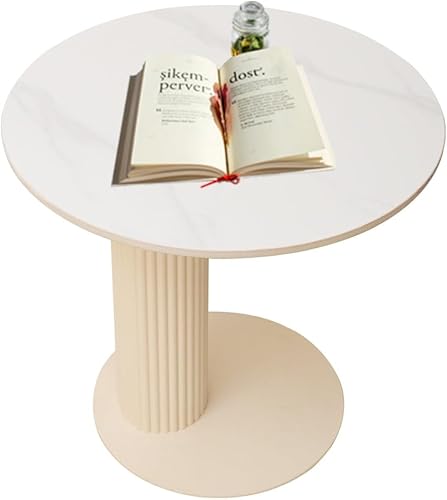 Miniatura 4 de Mesa auxiliar con parte superior de mármol, mesa auxiliar de metal de colum romano, mesa auxiliar moderna para sofá, mesa auxiliar redonda de café