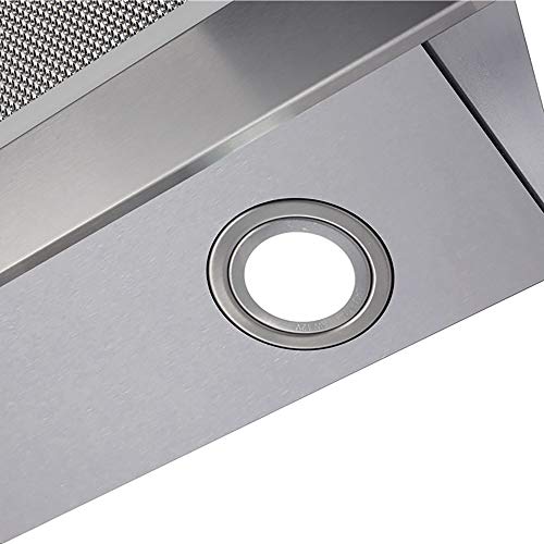 Afzuigkap 60 cm | Muur Afzuigkap met stahoogte | roestvrij staal | zwart glas | Drukknopbediening | BASE604ED - Image 7