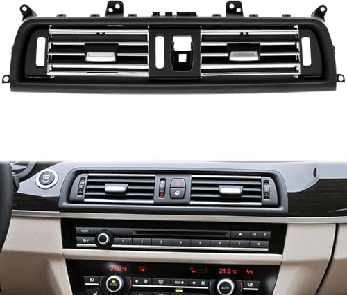 GEARMONSTER Rejilla de ventilación frontal AC para BMW Serie 5 F10 F11 rejilla de aire acondicionado compatible con 520 523 525 528 530 535 550 2010 2016, rejilla de ventilación de aire acondicionado