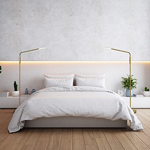 O’Bright Moon - Dimmable LED Floor Lamp, Adjustable Color Temperature for Bedside Reading, Work Light, Art/Crafting Light, Sewing, 360° Flexible Gooseneck, Rotatable Lighting, Antique Brass by O'Bright - Image 2