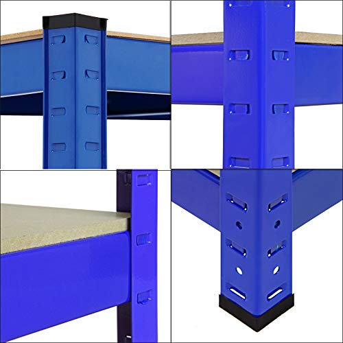 Lagerregal Metall Schwerlastregal mit 5 böden - MDF-Platten Regal Steckregal Garagenregal Kellerregal Werkstattregal… – Bild 6