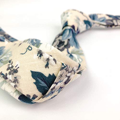 Image of Mantieqingway Men's Cotton Floral Neck Tie 2.56'' Printed Skinny Tie