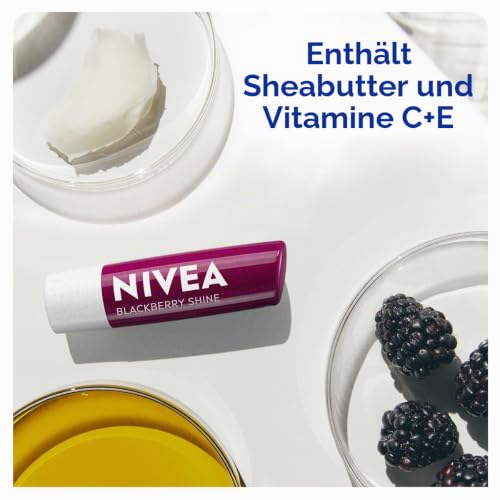 NIVEA Pflegende Lippenstift Blackberry Shine, 4,8g – Ansicht 5