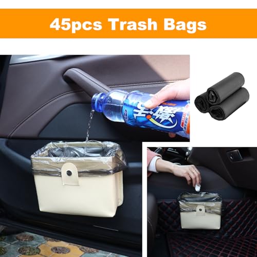 Image of Foldable Trash Can & Storage Bag - Large Capacity, Water-Resistant & Leakproof | Portable Garbage Can for Car Interior, Camping, Travel (Includes 45 Trash Bags)