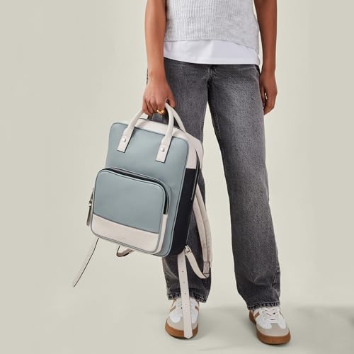 Image of Accessorize London Women's Faux Leather Pocket Handle Backpack With 12 inch Laptop Sleeve