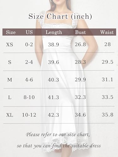 Image of EYNMIN Lace Strap Chiffon Dresses for Women Casaul Flowy A Line Midi Tea Party Dress