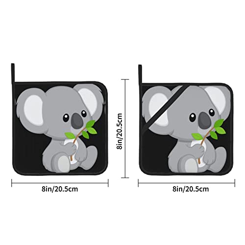 Green Leaf Koala Pot Holders Sets Of 2 Heat Resistant Non-Slip Potholder For Microwave Cooking Baking Oven End Dishes And Bbq #TOP3
