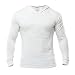 MUSCLE ALIVE Bodybuilding Long-sleeve Hoodie Casual Sweatshirts Stretchy Cotton White Plain Color Size S
