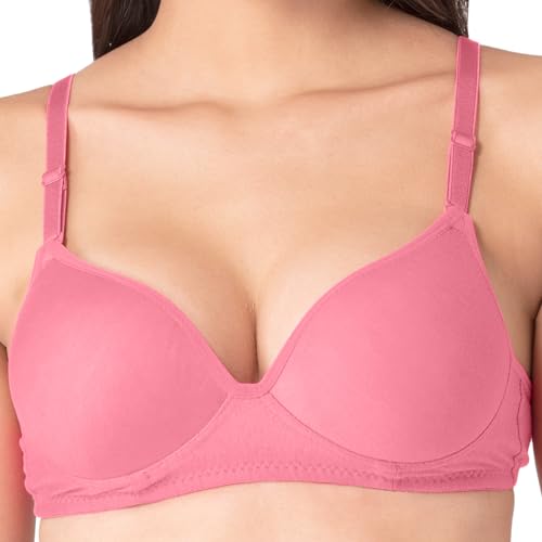 Image of Komli - Heavily Padded Push-Up Bra - Cotton Rich - Balconette - 3 /4th Coverage, Seamless, Wireless, Multiway Straps - T-Shirt Bra