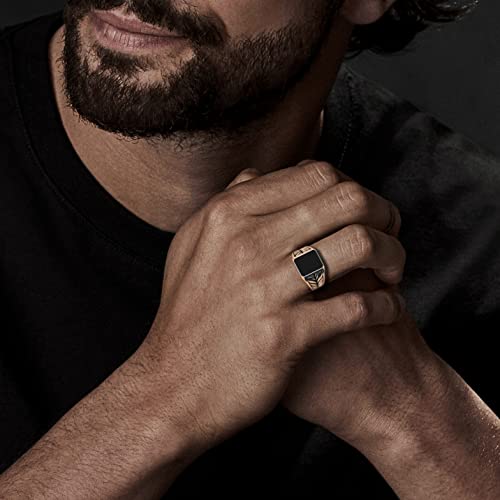 Image of Attracts money, wealth and success Balerion ring for men silver 925 ring natural black onyx gemstone suitable for all zodiac signs certificate of authenticity and 925 stamp