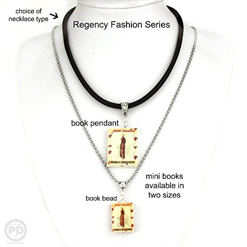 Pride And Prejudice Jane Austen Clay Mini Book Bead Pendant Necklace Chain Cord Extender Unisex #TOP5