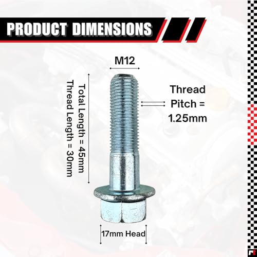 Image of M12-1.25 x 45mm ISO Grade 10.9 Hex Flange Bolt - JIS B1189, Partially Threaded, Japanese Industry Standard Hardware (1pc)