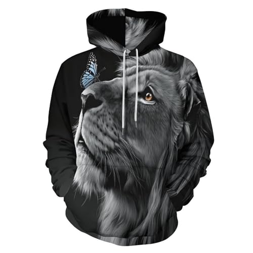 Sweat-shirt lion papillon 3D, le cadeau idéal pour homme et femme