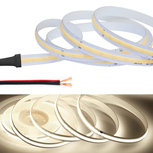 LEKE COB テープライトLEDストリップライトフレキシブル 高密度 LEDテープライト 0.5m 320LEDs/m 昼光色4000K DC12V 180°発光CRI>=90，両面テープ変形可能 切断可能 寝室 キッチンホーム オフィス屋内装飾