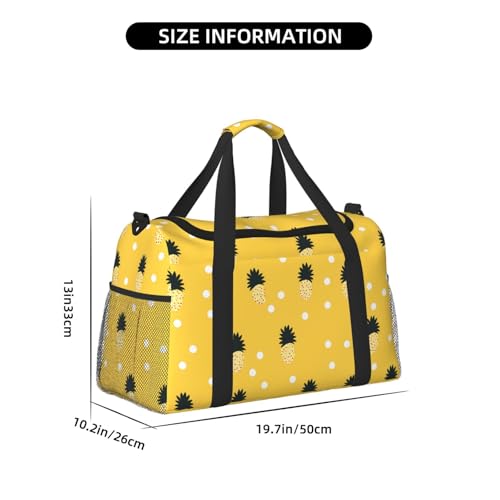 jackfruit motif Printed fitness travel bag. Perfect for yoga training, short trips, and swimming gear.4