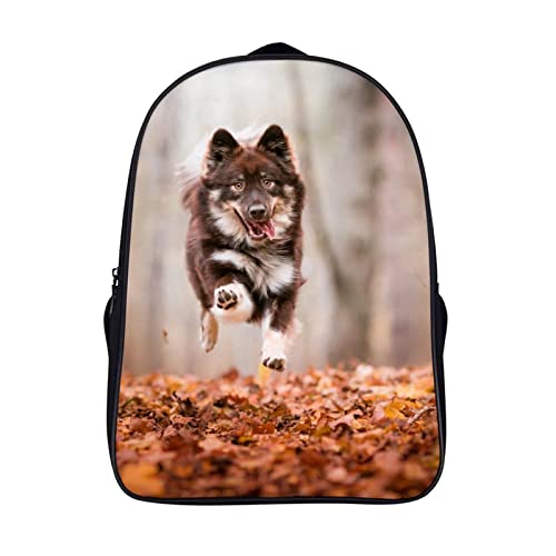 Sac d'école unisexe avec motif de Husky en relief 3D et bretelles confortables