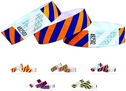 Lot De 500 Bracelets En Papier événementiel Néon Bleu - 25x1,9 Cm - Imperméables Et Ajustables Pour Fêtes, Concerts, Mariages