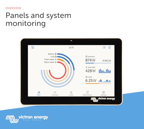 Victron Energy GX Touch 50 Display Screen - Waterproof 5-Inch Touchscreen for Cerbo GX for System Monitoring and Control - Easy Dashboard Mounting with Bolted Installation - HDMI Cable Included