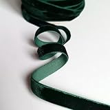 Rollo de cinta de terciopelo de 10 mm de ancho, color verde botella, rollo completo de 45 m