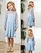 Arshiner Girls Blue Dress Fall Long Sleeve Party Fancy Easter Tulle Dresses Size 10-12