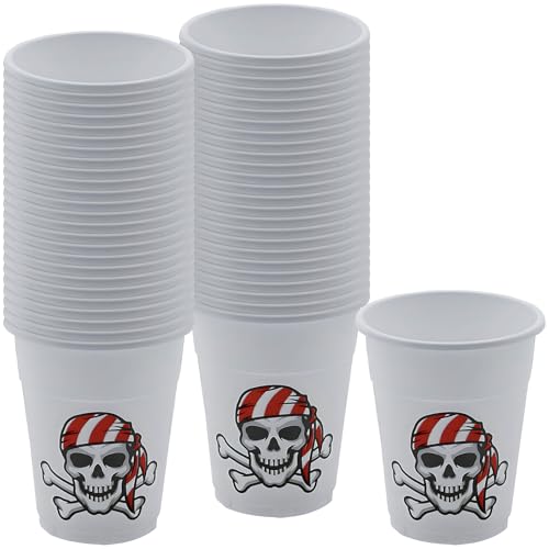 Pirate Party Plastic Disposable Cups (bulk 50 pack) Party Supplies