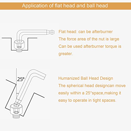 Toogond Allen Wrench Set, 9Pcs Ball End Hex Key Set, Cr-V Metric Allen Key Set, Long Hex Key Set With Size Coding 1.5-10Mm For Furniture Assembly, Bicycle Maintenance, Household Diy #TOP3