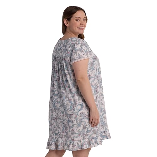 Miss Elaine Women's Nightgown, Silky Fitted Long Gown, Vintage Style, Silkyknit Fabric4