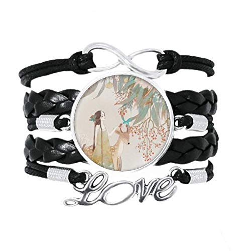 Bracelet cuir motif cerf style chinois classique idée cadeau originale