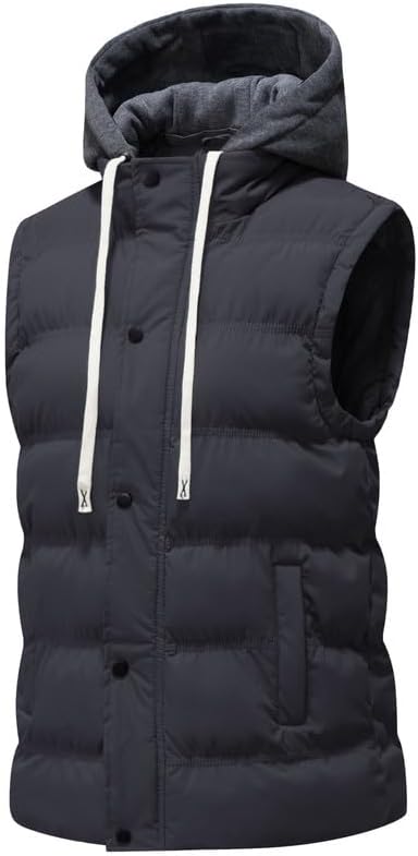 KVE Men's Warm Winter Hooded Vest Padded Puffer Vest - Image 6