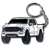 FOUR WHEEL BEAST F150 Keychain compatible with Ford F150 Accessories 2023 F-150 Key Chain Fob 2022 F 150 Toy Truck (White)