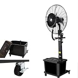 Genérico Ventilador de Pie con Agua Pulverizada, Ventilador Nebulizador Enfriamiento Evaporativo con Ruedas para Exteriores Eventos, Campings, Fábricas(75cm/30in)