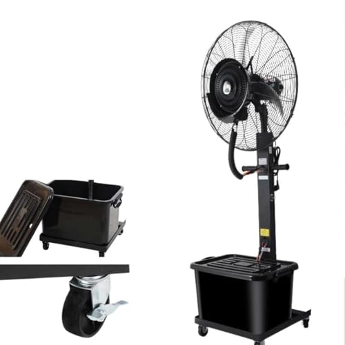 Genérico Ventilador de Pie con Agua Pulverizada, Ventilador Nebulizador Enfriamiento Evaporativo con Ruedas para Exteriores Eventos, Campings, Fábricas(75cm/30in)