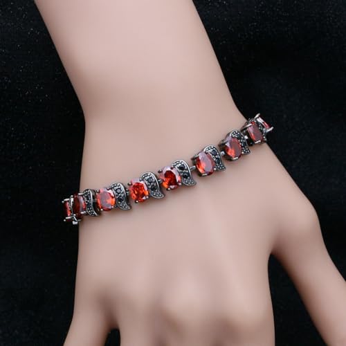 Image of LMXXVJ Fashion Tennis Bracelet Created Emerald White Gold Plated Charm Bracelet Gifts Jewelry for Women