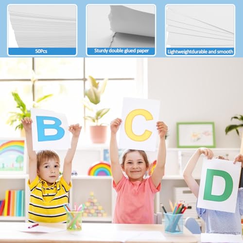 LOTMER Quadros de pôster com 50 folhas, 35,5 x 45,72 cm, branco para pôster, papel branco em branco