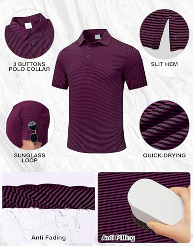Image of Polo Shirts for Boys Golf Polo Shirt Short Sleeve Boys Performance Polo Dry Fit Stretch Collared UPF50+ Kids Golf Shirts