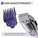 01410 Replacement Clippers Guards for Andis Master Series (MBA, MC-2, ML, PM-1, PM-4, PM-5), 5-Piece Magnetic & Waterproof Clipper Comb Set, Purple