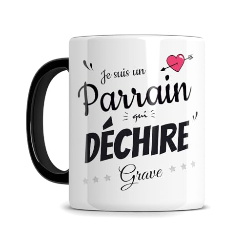 Générique Mug parrain personnalisable - Je suis un parrain qui déchire - Cadeau parrain - Mug original - Anniversaire Noël Annonce parrain