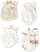 Gerber Unisex-Baby Newborn 4 Pack Mittens Bear, Brown, 0-3 Months