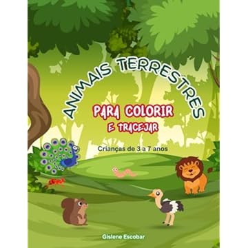 Capa do livro Animais Terrestres para Colorir e Tracejar (Portuguese Edition)