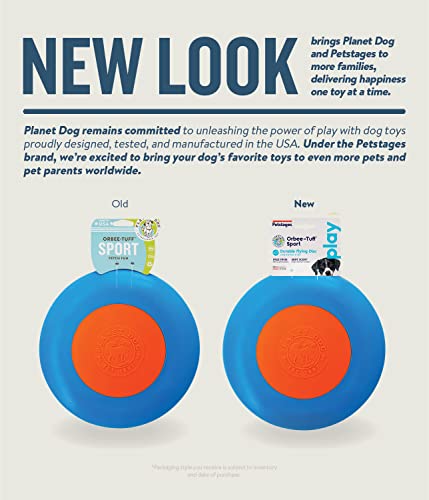 Planet Dog Orbee-Tuff Zoom Flyer Disc Blue/Orange Dog Fetch Toy, Large #TOP2