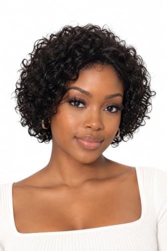 8-inch Glueless Jerry Curl Human Hair Wig