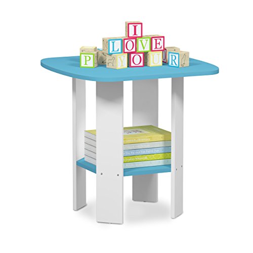 Furinno Simple Design End/Sidetable, 1-Pack, Light Blue/White #TOP3
