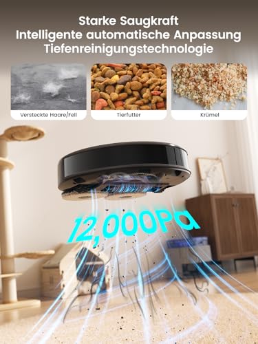 Lefant M3 Saugroboter mit Wischfunktion 12000Pa 45°C Heißwasser-Moppwäsche – Ansicht 3